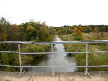 Вид на реку Шиша с моста дороги Клайпеда-Тилсит